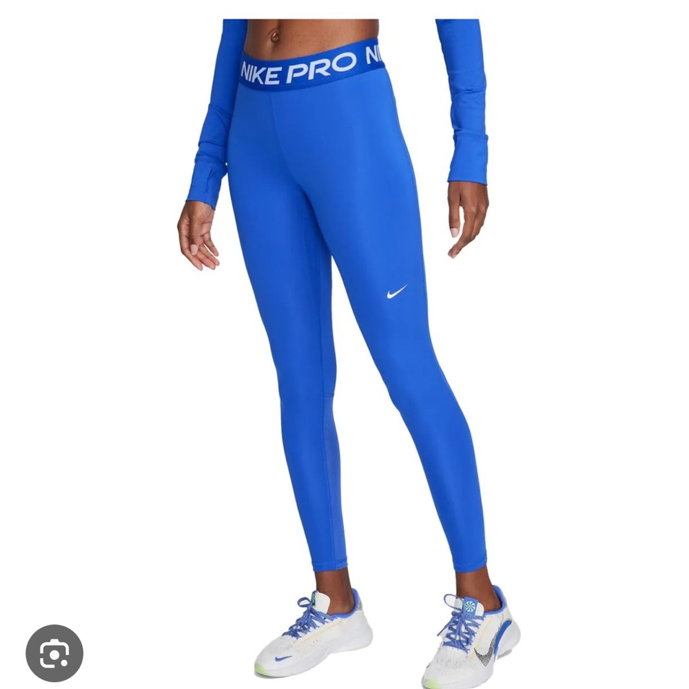 Nike pro legging small blue with black letter